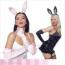 バニーガール/うさぎ/ウサギ/キュートバニーちゃんコスチューム3点セットブラック ワンサイズ