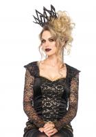 メタリックレースクラウン☆(単品)王冠/ホラー/悪役 ブラック ゴールド ワンサイズ