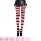 蛍光ピンクのダイアモンドネットストライプパンティストッキング ブラック　ピンク　ヌード ワンサイズ